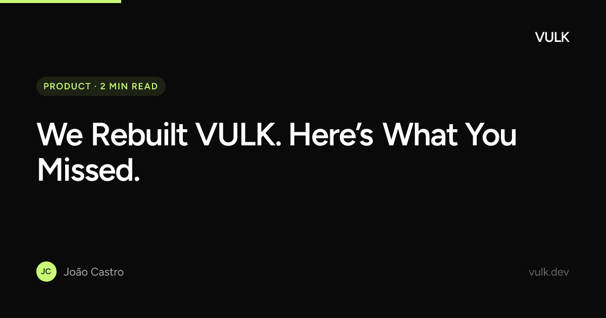 Reconstruímos o VULK. Eis o que perdeste.