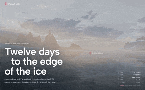 Polar Line: Auf „Twelve days to the edge of the ice“ folgt eine Gletscherfront, danach ein eisiges Meer.